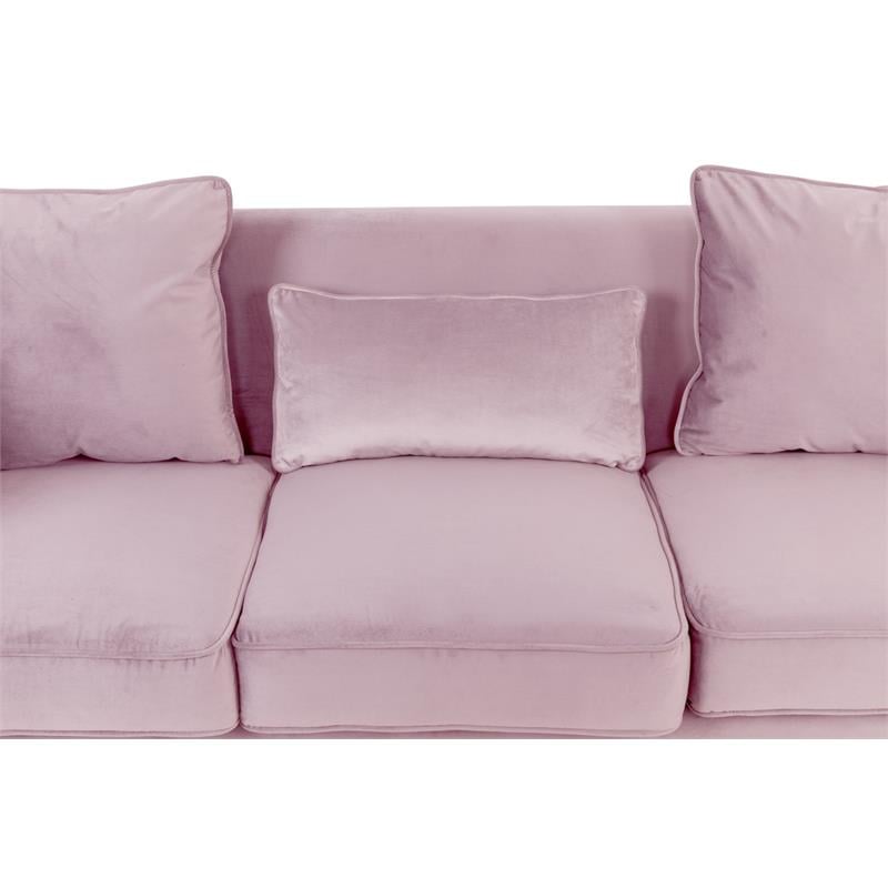Bayberry Pink Velvet Sofa Loveseat Living Room Set