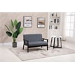Bahamas Dark Gray Linen Fabric Loveseat with Espresso Solid Wood Frame