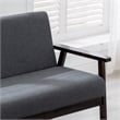 Bahamas Dark Gray Linen Fabric Loveseat with Espresso Solid Wood Frame