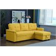 Lucca Yellow Linen Fabric Reversible Sleeper Sectional Sofa with Storage Chaise