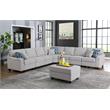 Leo Light Gray Linen Fabric 8Pc Modular L-Shape Sectional Sofa and Ottoman