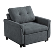 Hannah Dark Gray Woven Fabric Convertible Armchair Bed