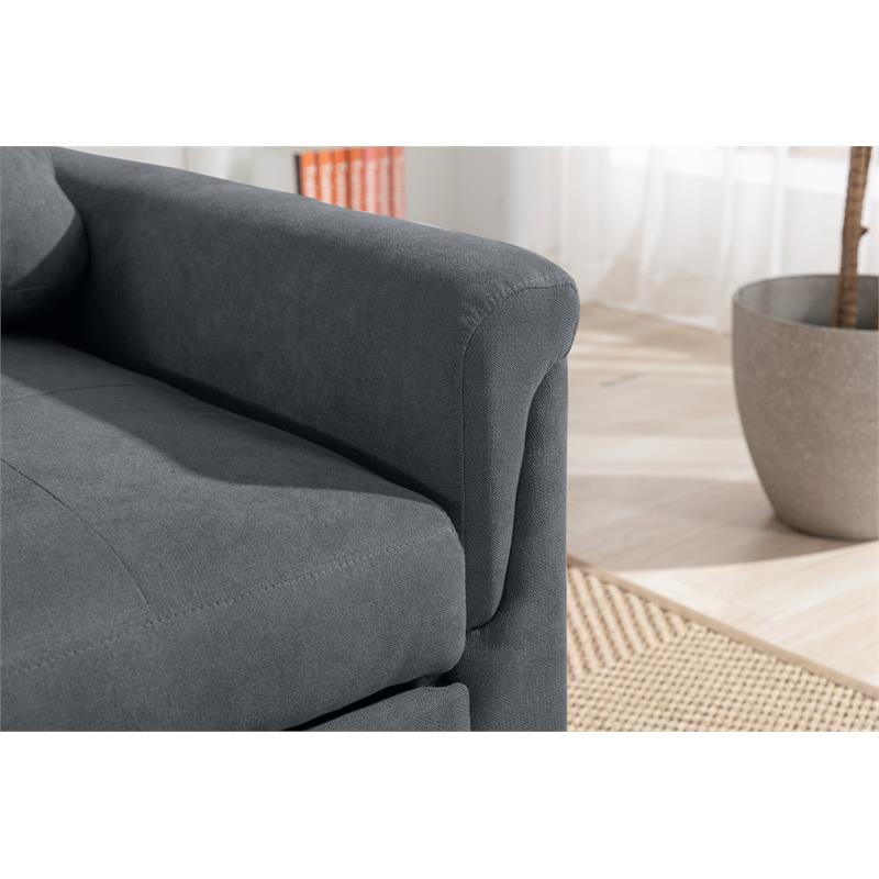 Hannah Dark Gray Woven Fabric Convertible Armchair Bed