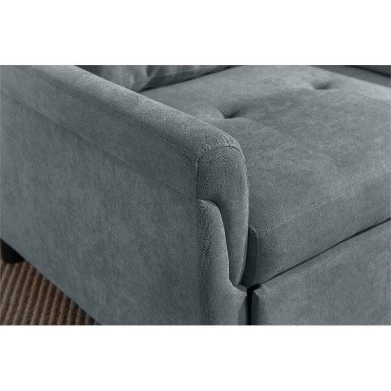 Hannah Dark Gray Woven Fabric Convertible Armchair Bed