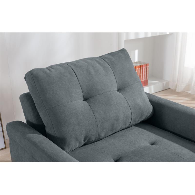 Hannah Dark Gray Woven Fabric Convertible Armchair Bed