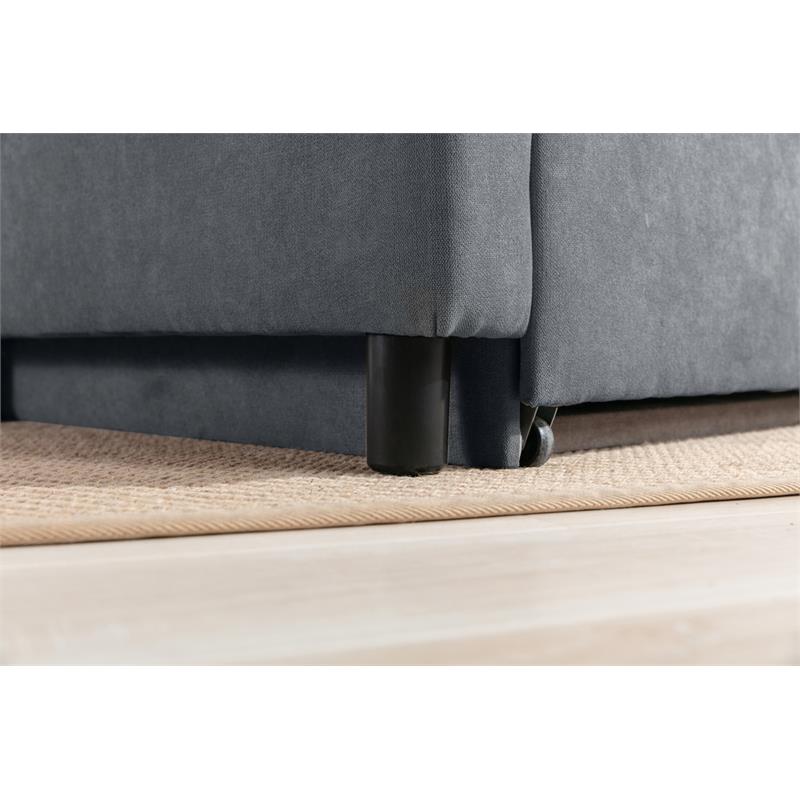 Hannah Dark Gray Woven Fabric Convertible Armchair Bed
