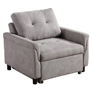 hannah gray woven fabric convertible armchair