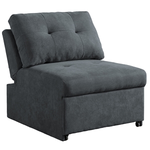 lilola home kai dark gray woven fabric convertible chair