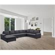 Hayden Modular Sectional Sofa with Reversible Chaise in Dark Gray Linen Fabric
