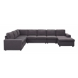 Hayden Modular Sectional Sofa with Reversible Chaise in Dark Gray Linen Fabric
