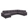 Hayden Modular Sectional Sofa with Reversible Chaise in Dark Gray Linen Fabric