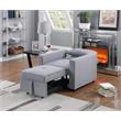 Lara Linen Fabric Convertible Sleeper Chair with Side Pocket in Light Gray