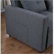 Lara Linen Fabric Convertible Sleeper Chair with Side Pocket in Dark Gray