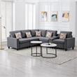 Nolan Gray Fabric Reversible Sectional Charging Ports Storage Console 2 Type Leg