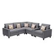 Nolan Gray Fabric Reversible Sectional Charging Ports Storage Console 2 Type Leg