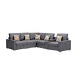 Nolan Gray Fabric Reversible Sectional Charging Ports Storage Console 2 Type Leg