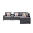 Nolan Gray Fabric Reversible Sectional Charging Ports Storage Console 2 Type Leg