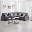 Nolan Gray Fabric Reversible Sectional Charging Ports Storage Console 2 Type Leg