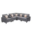 Nolan Gray Fabric Reversible Sectional Charging Ports Storage Console 2 Type Leg