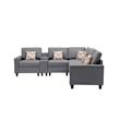 Nolan Gray Fabric Reversible Sectional Charging Ports Storage Console 2 Type Leg