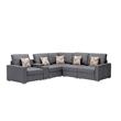 Nolan Gray Fabric Reversible Sectional Charging Ports Storage Console 2 Type Leg