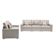 Nolan Linen Fabric Sofa and Loveseat with Pillows/Interchangeable Legs in Beige