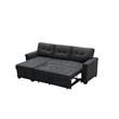 Kinsley Dark Gray Fabric Sleeper Sectional Sofa Chaise w/ USB Port & Pocket