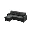 Kinsley Dark Gray Fabric Sleeper Sectional Sofa Chaise w/ USB Port & Pocket