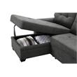Kinsley Gray Woven Fabric Sleeper Sectional Sofa Chaise w/ USB Charger & Pocket