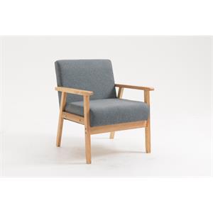 bahamas gray light oak wood linen fabric chair