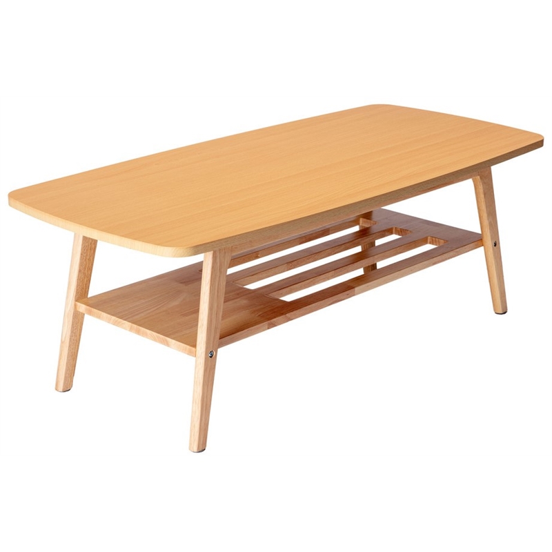 Bahamas Natural Light Oak Engineered Wood Mid-Century Modern Coffee Table