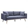 Lilola Home Dark Gray Linen Fabric Sofa Loveseat Living Room Set with USB Ports