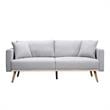Easton Light Gray Linen Fabric Sofa with USB Charging Ports Pockets & Pillows