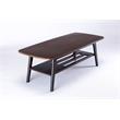 Bahamas Espresso Coffee Table and Dark Gray Linen Fabric Loveseat Set