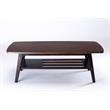 Bahamas Espresso Coffee Table and Dark Gray Linen Fabric Loveseat Set