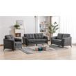Callie Gray Woven Fabric Sofa Loveseat Chair Living Room Set