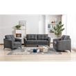 Callie Gray Woven Fabric Sofa Loveseat Chair Living Room Set