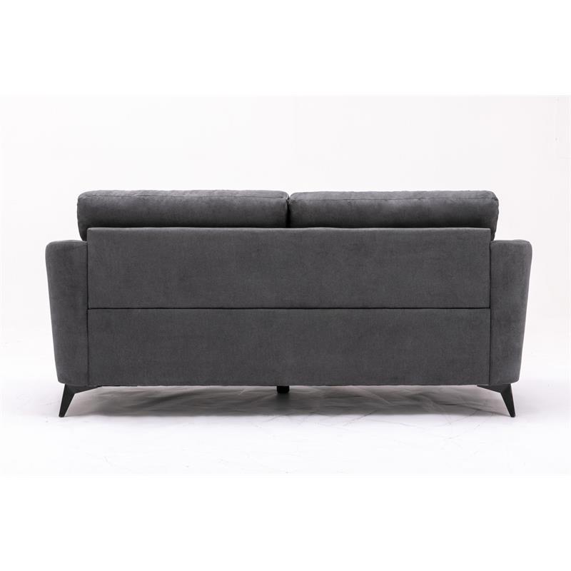 Callie Gray Woven Fabric Sofa Loveseat Chair Living Room Set