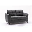Callie Gray Woven Fabric Sofa Loveseat Chair Living Room Set