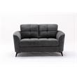 Callie Gray Woven Fabric Sofa Loveseat Chair Living Room Set