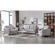 Callie Light Gray Woven Fabric Sofa Loveseat Chair Living Room Set