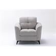 Callie Light Gray Woven Fabric Sofa Loveseat Chair Living Room Set