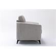 Callie Light Gray Woven Fabric Sofa Loveseat Chair Living Room Set