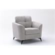 Callie Light Gray Woven Fabric Sofa Loveseat Chair Living Room Set