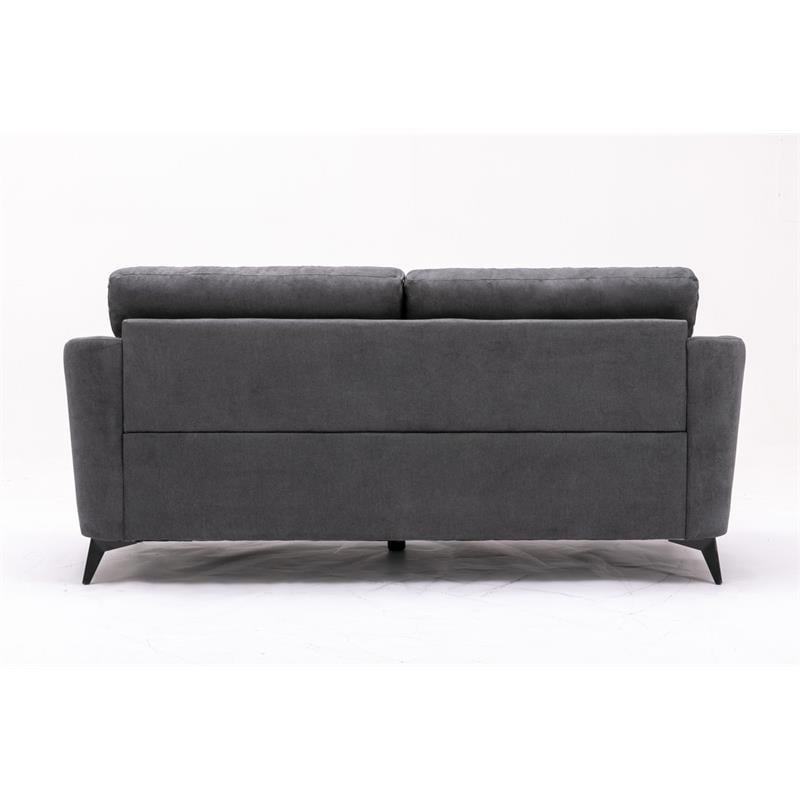 Callie Gray Woven Fabric Sofa Loveseat Living Room Set