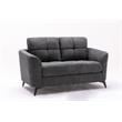 Callie Gray Woven Fabric Sofa Loveseat Living Room Set