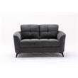 Callie Gray Woven Fabric Sofa Loveseat Living Room Set