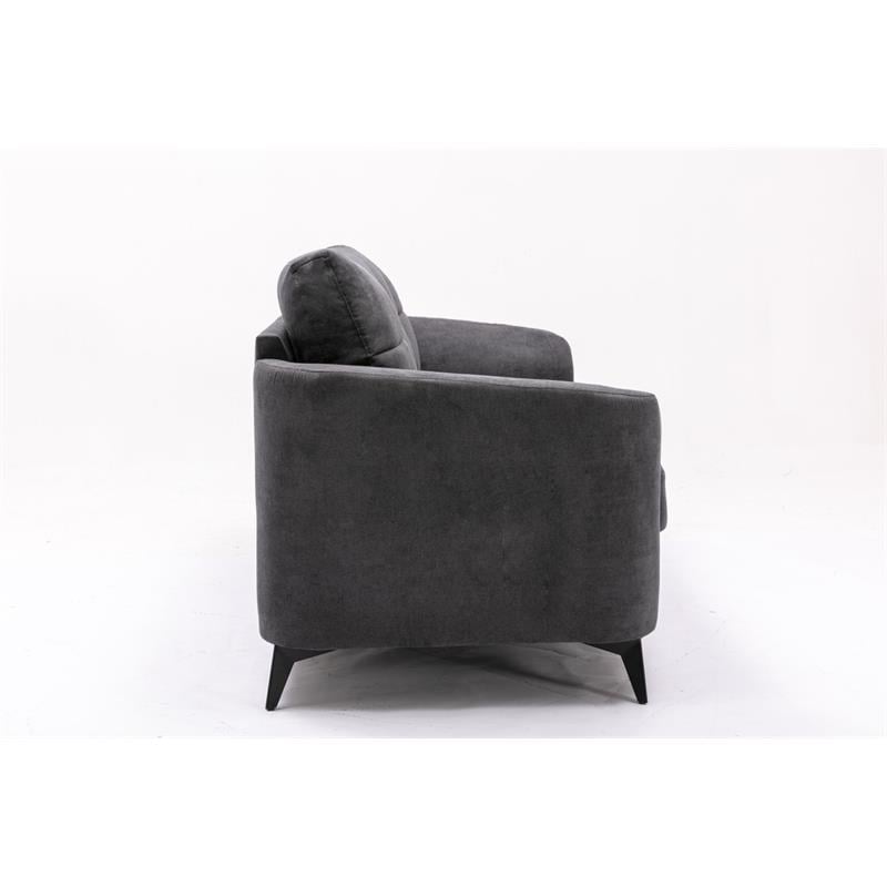 Callie Gray Woven Fabric Sofa Loveseat Living Room Set