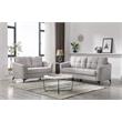 Callie Light Gray Woven Fabric Sofa Loveseat Living Room Set