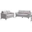 Callie Light Gray Woven Fabric Sofa Loveseat Living Room Set
